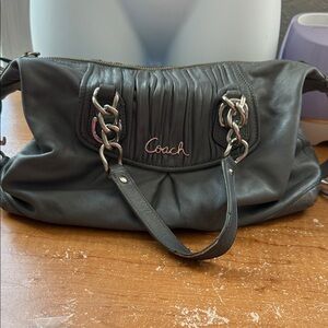 Coach Ashley Dark Gray Leather Purse